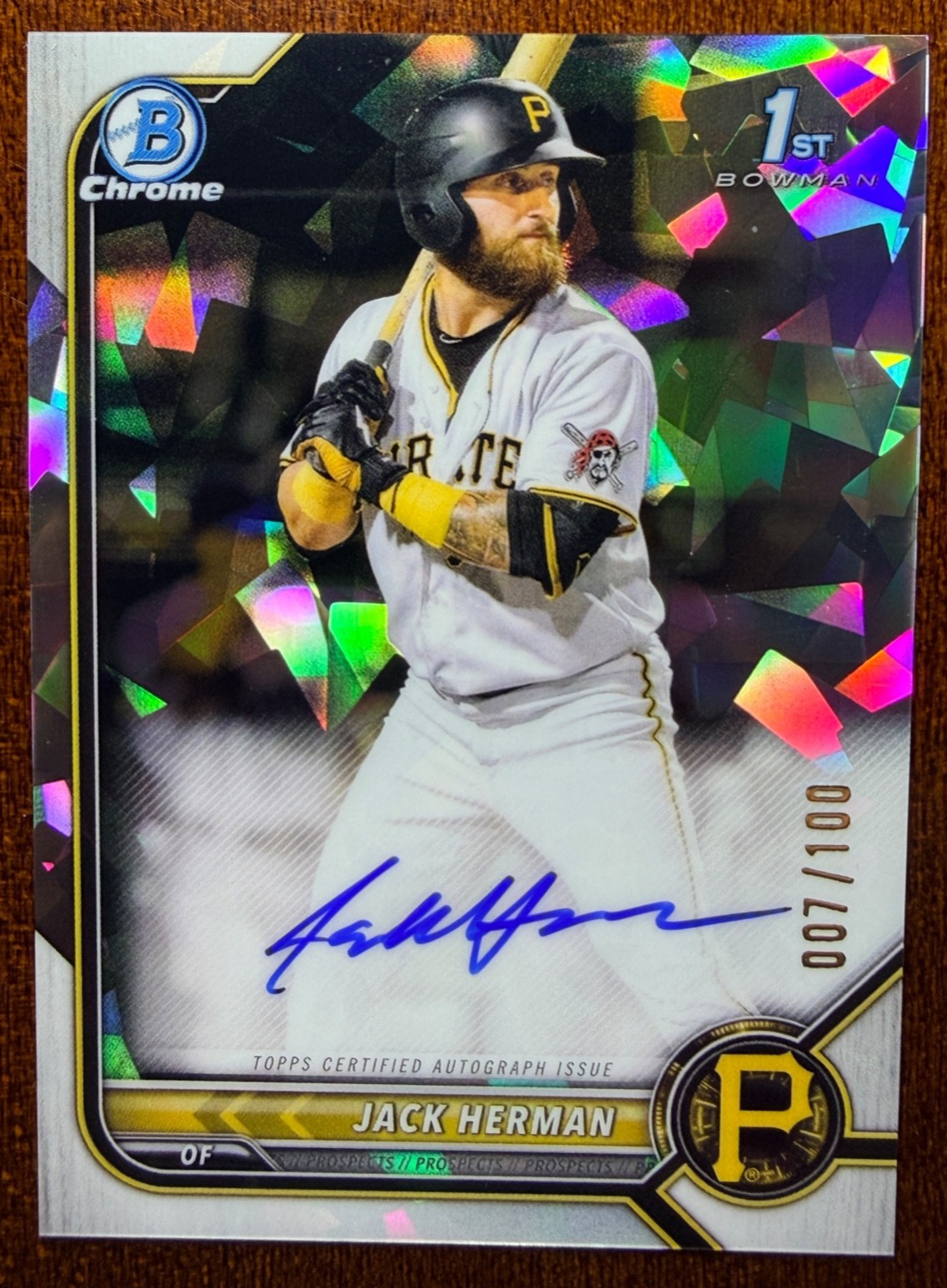 2022 Bowman Chrome Prospect - Jack Herman - Atomic Refractor - 007/100 - Pirates