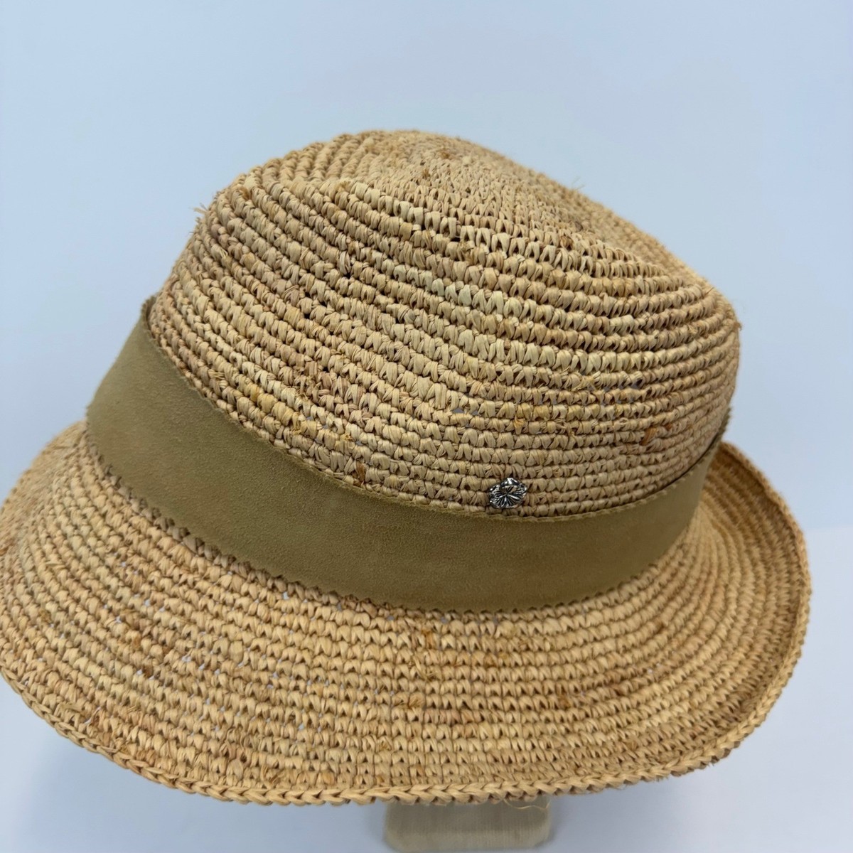 Flora Bella Women Raffia Sun Hat Tan Woven Straw Suede Bow  display picture 2