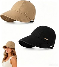 Women Foldable Straw Sun Visor Hat Wide Brim UV Protection Beach Travel Cap NEW