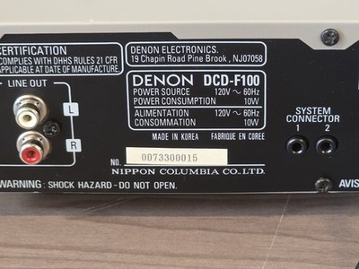Denon DRA-F100 Integrated Amplifier + DCD-F100 CD Player + Remote