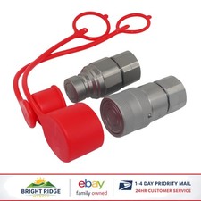 1/2 Inch NPT Hydraulic Quick Connect Coupling Set with Dust Caps for Skid Steer