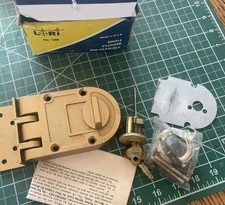 Vintage Jimmy Proof Lori Lock Deadbolt Rim Retro Strong Lock Hardware 2 Keys