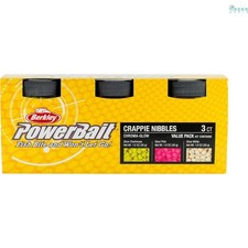 PowerBait Crappie Nibbles Dough Fishing Bait 3 Pack Glow Scent Attracts Fish