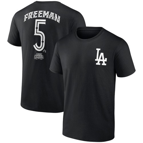 Men's Freddie Freeman Black Los Angeles Dodgers Mister Cartoon Name & Number