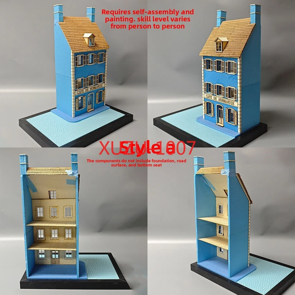 Diorama 1/35 Scale Cafe Building Architecture Scene for Sand Table Scene Layout - Image 2 of 4