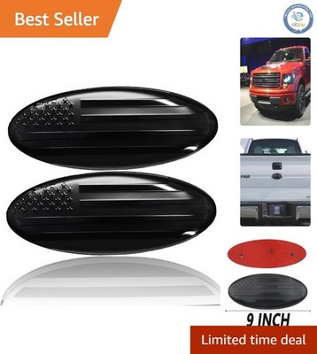 High-Quality 9''x3.5'' Ford Emblem with American Flag Design - Fits Select Models