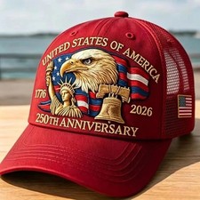 Baseball Cap United States 250th Anniversary Hat Suitable for Multiple Occasion