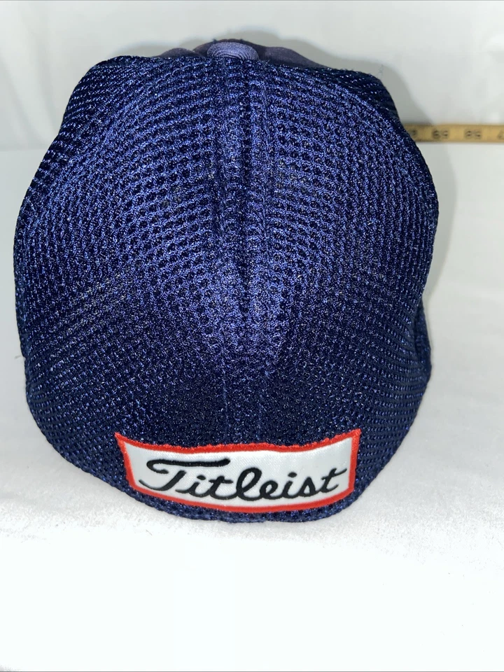 Sombrero de golf Titleist FootJoy Pro V1 malla M/S azul y blanco y rojo Foto 3 de 4