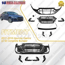 Complete Bumper Cover Set For 2017 2018 Hyundai Elantra LE SE Korea Built