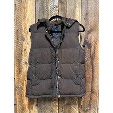 Chocolate Brown GAP Down Puffer Vest Womens M Y2K Minimalist Gorpcore Earthy