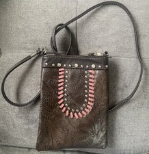 American bling AB brown crossbody western cowboy handbag 8x6