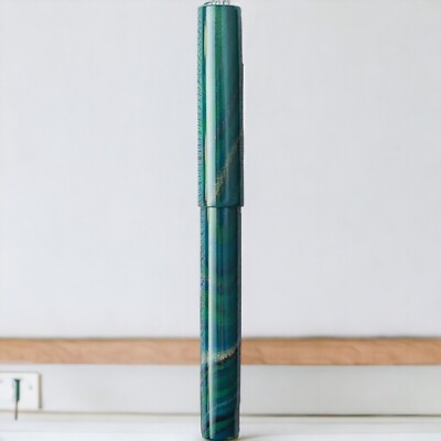 Wancher Dream Pen Ebonite Fountain Pen Marble Green KEIRYU Nib Gold NEW