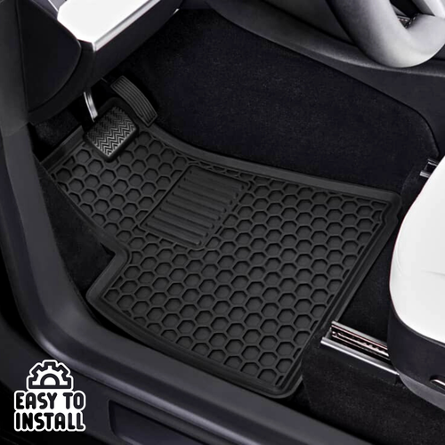Floor mats for KIA TELLURIDE 2020-2024 All Weather Rubber Set Black Anti-slip - Picture 7 of 9