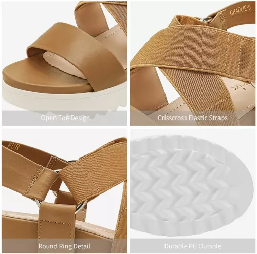 Women Open Toe Ankle Strap Summer Casual Platform Wedge Sandals US size 5-11 - Picture 8 of 24