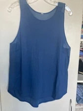 Lululemon Sculpt Tank  Top Flow Blue Color Sheer Blocks Size M