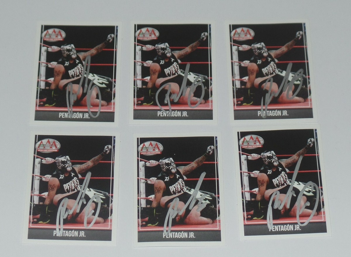 PENTAGON JR SIGNED 2016 PANINI LUCHA LIBRE AAA STICKER CARD #57