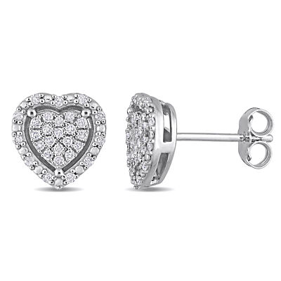 Amour Ohrstecker Sterlingsilber 1/3 kt TW Diamant Herz Heiligenschein