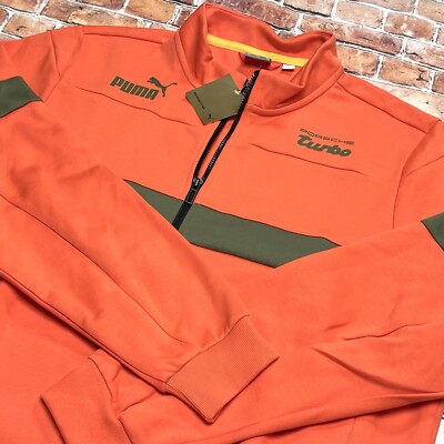 Puma Porche Turbo Mens Full Zip Sweat Jacket Orange Size 2XL