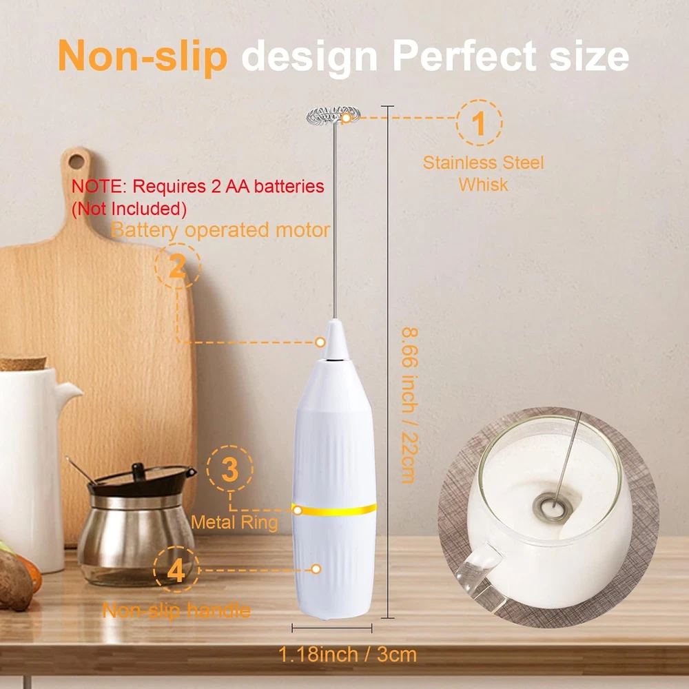 Milk Frother 2 Pack, Handheld Foam Maker,Mini Drink Mixer and Coffee Blender Fro Milk Frother 2 Pack, Handheld Foam Maker,Mini Drink Mixer and Coffee Blender Fro