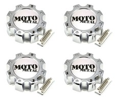4x New Moto Metal Chrome 8 Lug Bolt On Wheel Center Caps Mo957 959 961 964 965