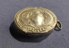 old 935 Silver Miniature Box Hair Guard, Pendant Pillbox Check Stock