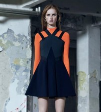 Pre-Fall 2016 L# 9 New Versace Navy Blue Stretch Coctail Viscose Dress 38 - 2