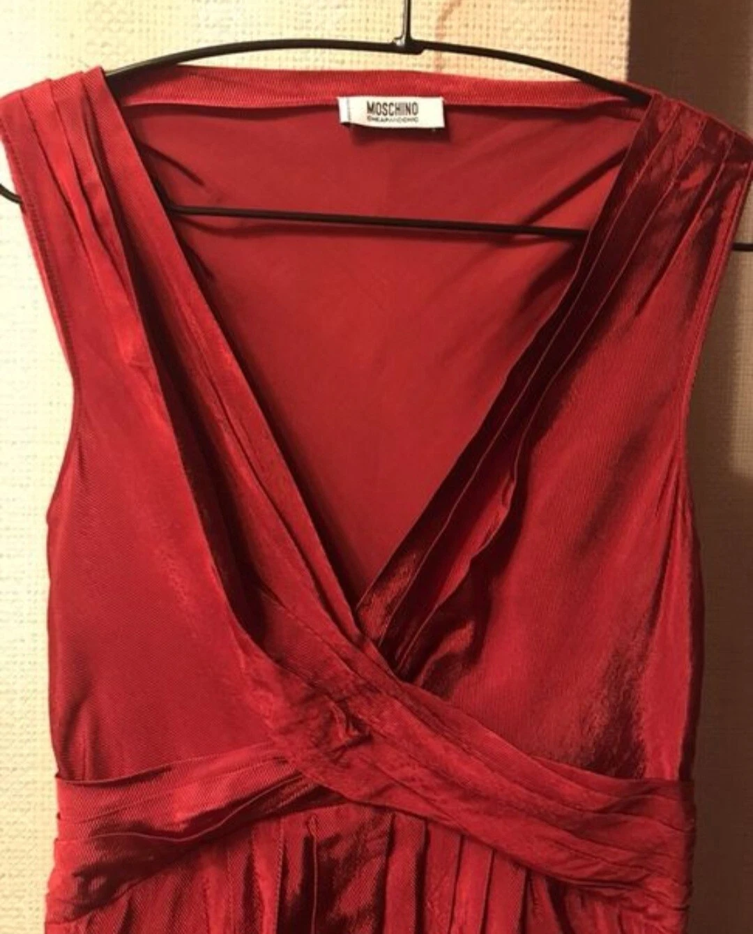 Abito Midi Moschino Economico e Chic A Line Rosso Cocktail Taglia 40It