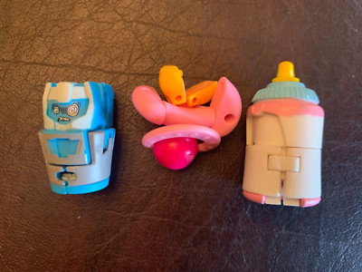 3 Transformers Botbots Lot - Pacifier, Baby Bottle