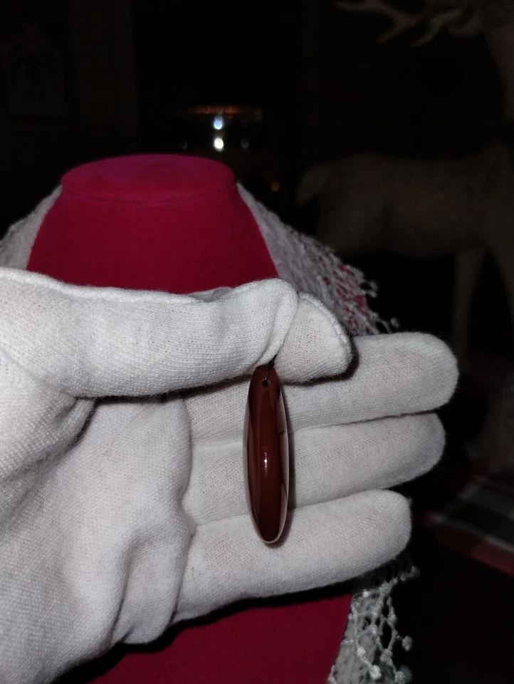 Colgante vintage de piedras preciosas de cornalina roja pulida de 17,00 grm con paca de ley :) Foto 4 de 4