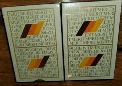 Lot 2 New old stock NOS Vintage Merit Cigarette Playing Cards Sealed Deck 