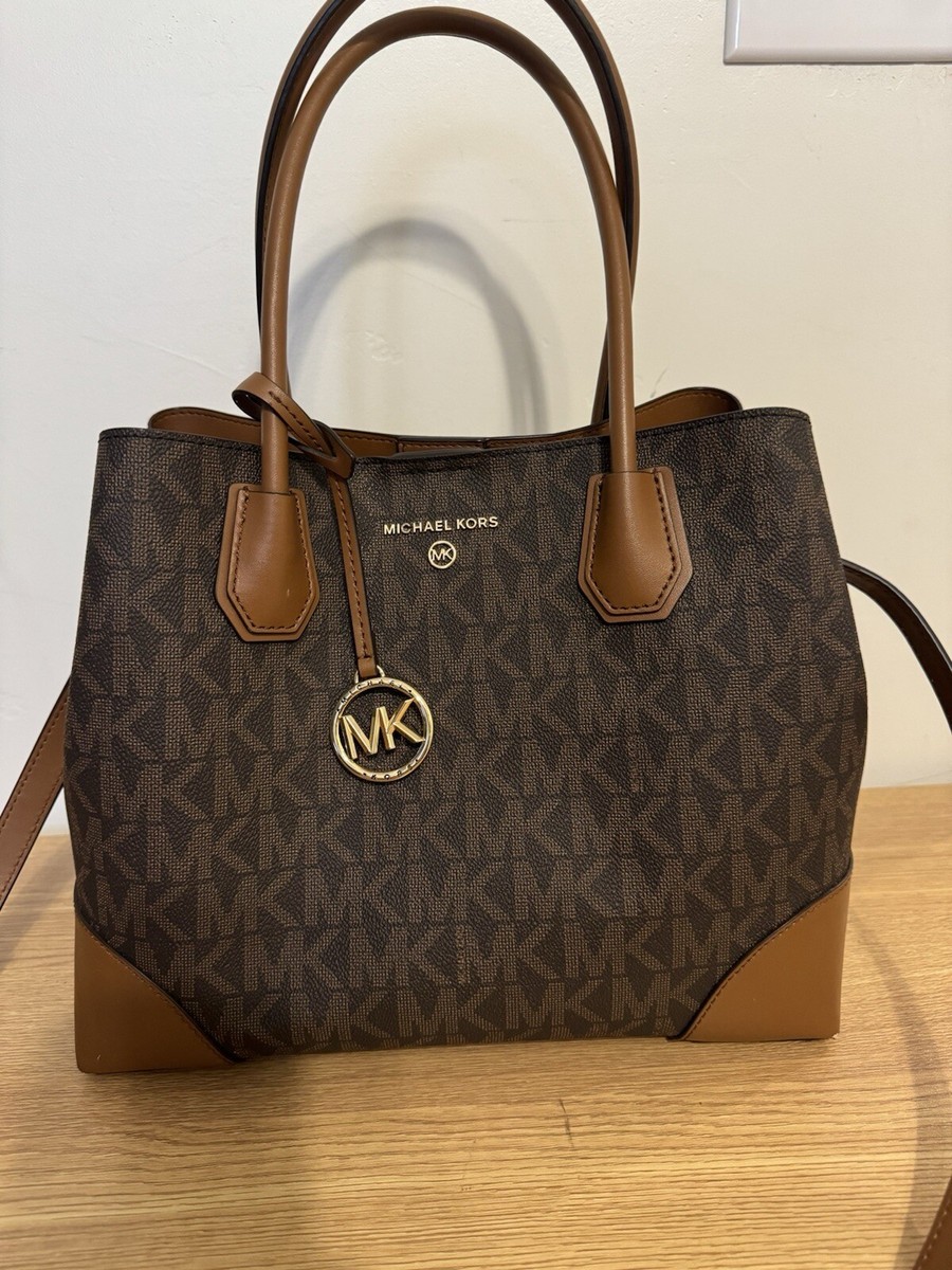 Michael Kors Mercer Gallery Center Zip Medium Tote Bag Brown