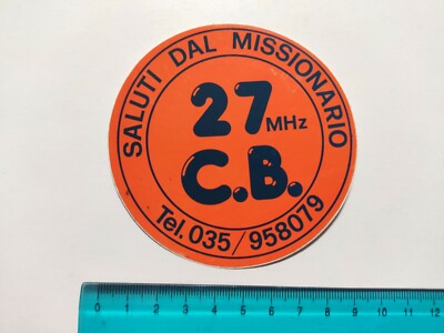 Sticker Radio Greetings from the Missionary Bergamo Autocollant 80s Original