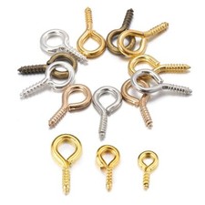 Small Mini Eye Pins Hook Eyelets Screw Threaded Clasps Hooks DIY Jewelry 200Pcs