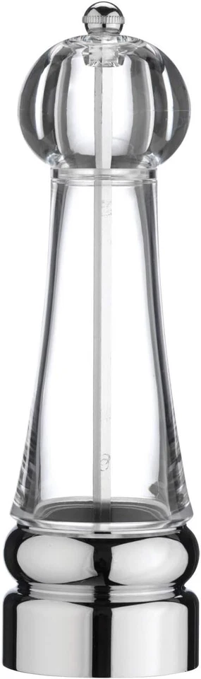 Molino De Sal Alto Individual De Acero Inoxidable Y Acrílico Grunwerg, 18cm - Imagen 1 de 1