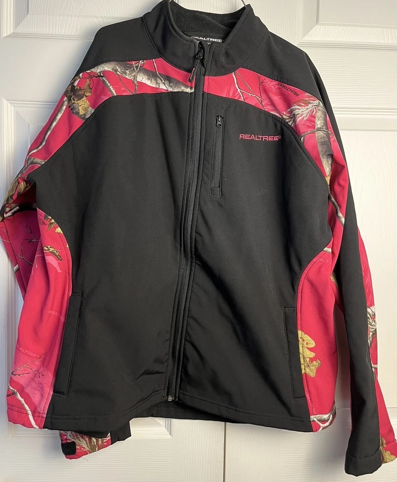 Chaqueta Real Tree Camuflaje Niñas 16-18 XL Rosa Negro Forrada de Vellón Chaqueta Gruesa Foto 4 de 4