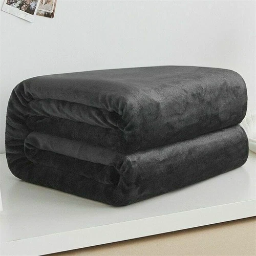 Soft for Bed Faux Fur Mink Solid Color Sofa Cover Bedspread Winter Plaid Blanket - Picture 7 of 25