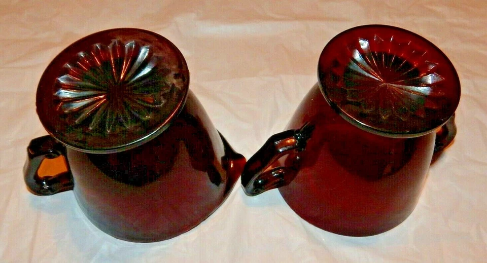 Vintage Royal Ruby Anchor Hocking Glass Creamer and Open Sugar Bowl MINT - Image 3 of 4