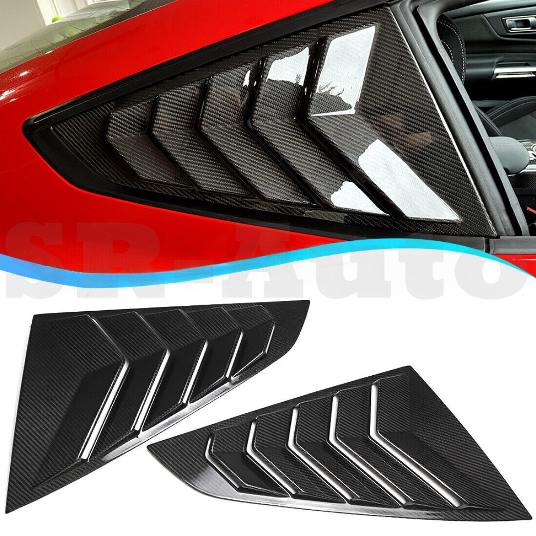 2024 Ford Mustang Dry Carbon Fiber Quarter Window Louver Vent
