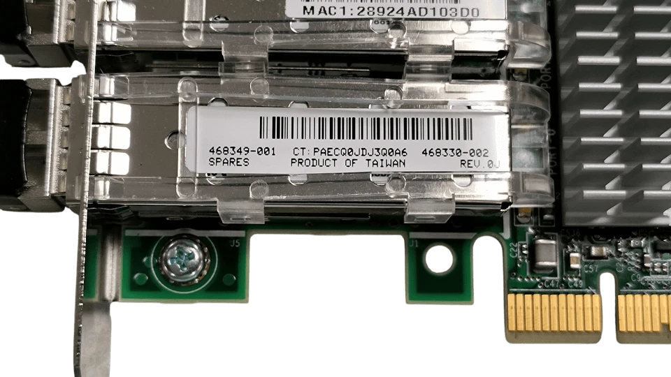 NC522SFP HP Dual Port 10GbE Network Server Adapter 468330-002 Full Height - Image 3 of 3