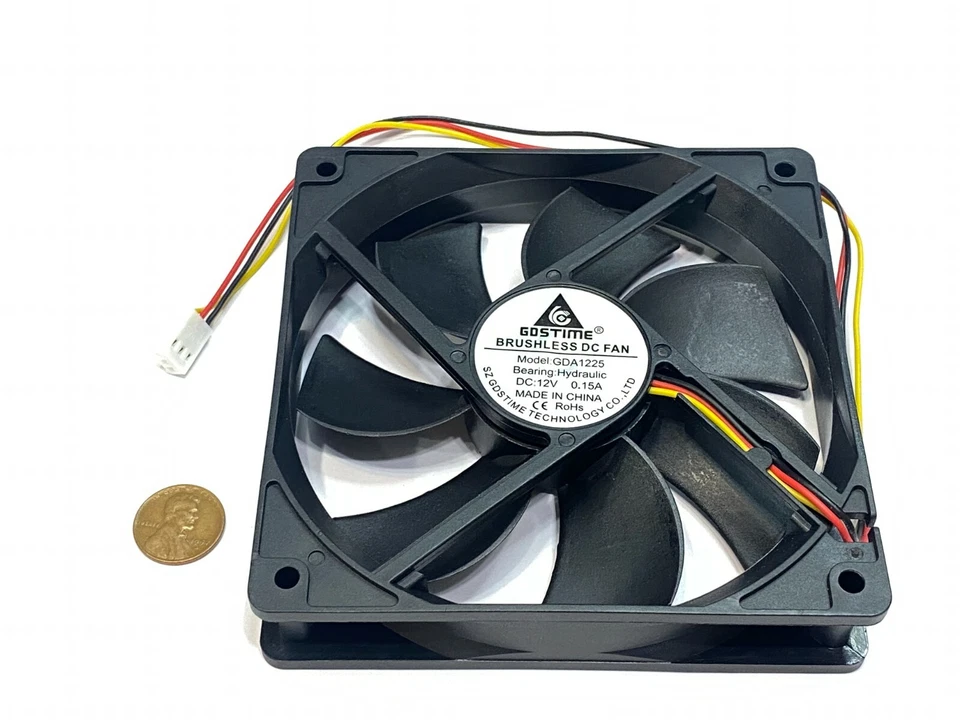 2 x GDSTIME Computer Case fan Large 12V 3Pin 120mm 25mm gda blower 1225 G19 - Image 2 of 3