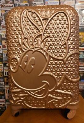 Disney Minnie Mouse Rose Gold Carry-On Spinner Suitcase Hard