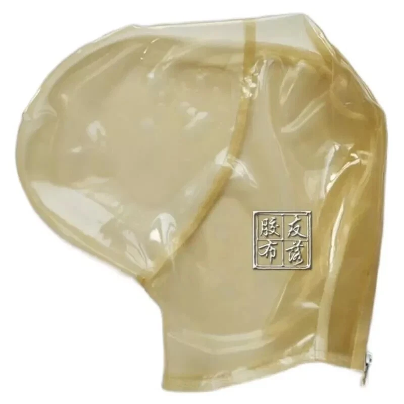 Transparent Latex Rubber Mask with Breath Bag Control Hole Suffocating Fetish