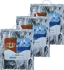 Superio Hot and Cold Reusable Insulated Food Storage, Flat Thermal Bag (3 Pack)