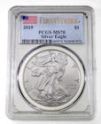 2019 $1 Silver American Eagle Graded by PCGS as MS70 First Strike