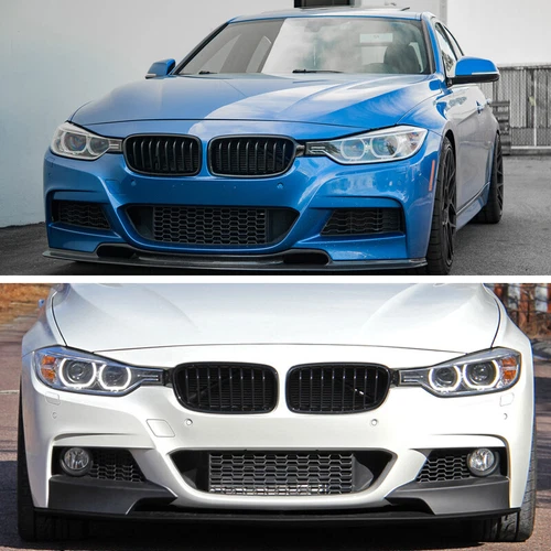 For BMW 3 Series F30 F31 F35 2012-18 ABS Gloss Black Front Bumper Kidney Grilles - Picture 2 of 16