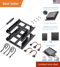Alloy Steel 2.5" to 3.5" Double-Deck SSD Mounting Bracket with Cables Included