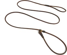 "LWBMG Real Leather Slip Lead Dog Leash, Thin Lightweight Adjustable Dog Train "