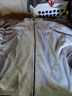 2008 USA Beijing Olympics Team grey fleece jacket size xl
