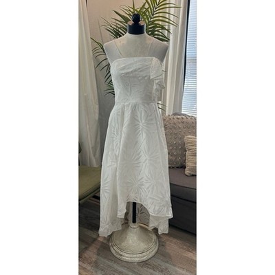 Shoshanna Midnight Strapless Dress Size 6 White Lace Floral Gown High Low Bride