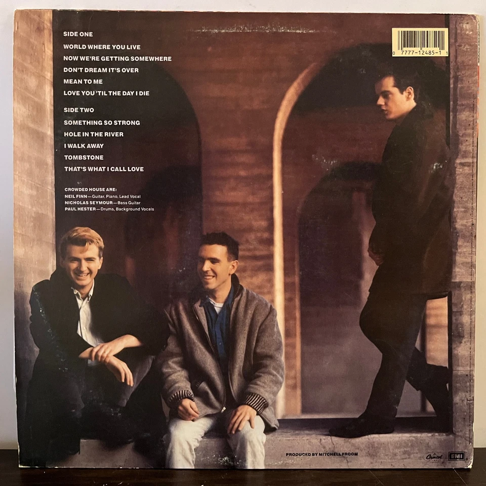 CROWDED HOUSE - Self Titled  (1986) - 12" Vinyl Record LP - VG+ - Image 2 of 3